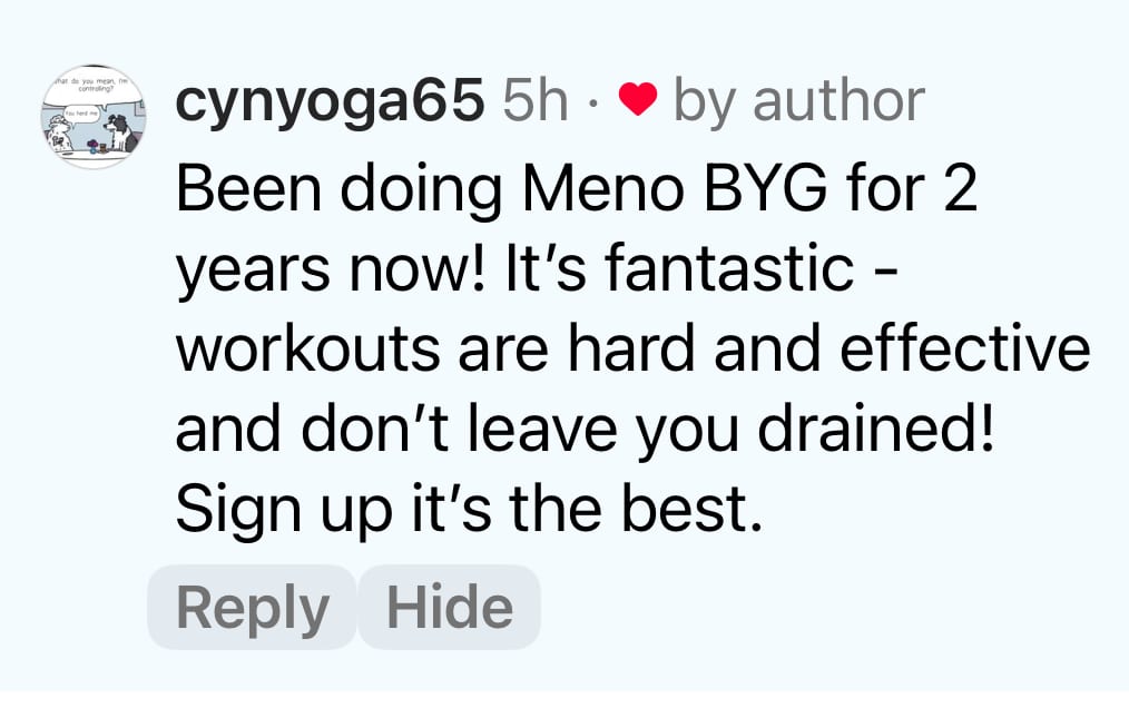 Instagram comment: two months into training and seeing muscles grow